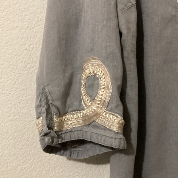 Avenue grey Embroidered button
down 3/4 sleeves blouse women's size 22/24 - Picture 4 of 12